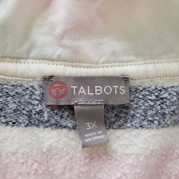 Talbots Striped Button Up Pullover Sweatshirt sz 3x - Picture 9 of 10